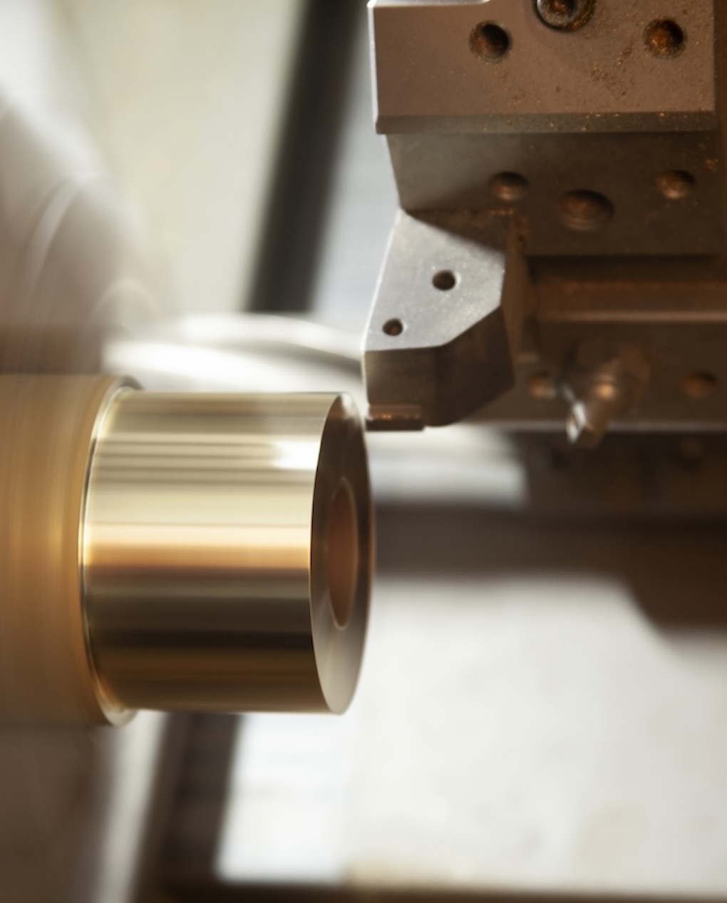 CNC Lathe Processing. Metalworking industry.